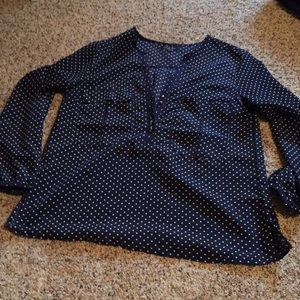 Navy Blue Silky Top M